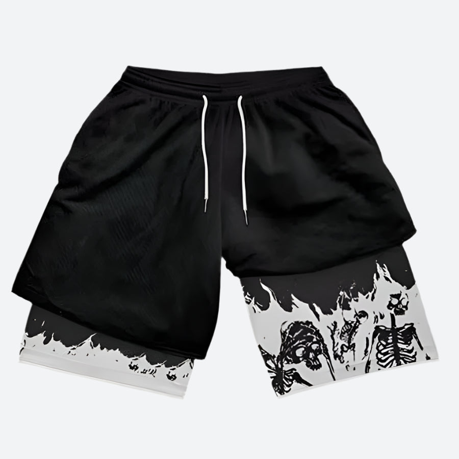 Anime Graphic Mesh Sports Shorts