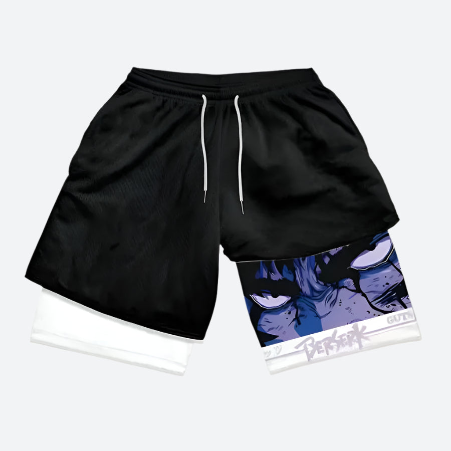 Anime Graphic Mesh Sports Shorts