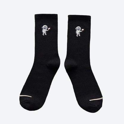 Astronaut Embroidered Casual Socks