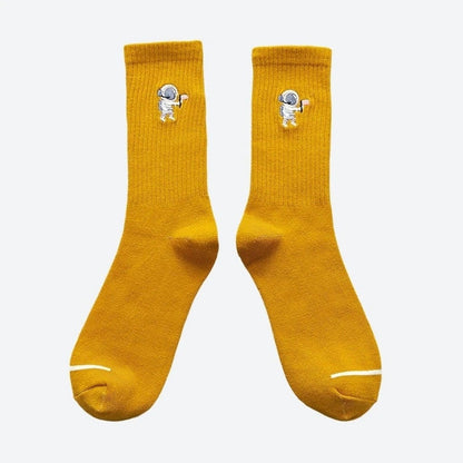 Astronaut Embroidered Casual Socks