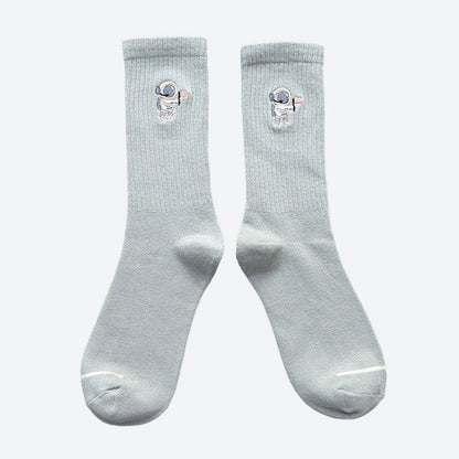 Astronaut Embroidered Casual Socks