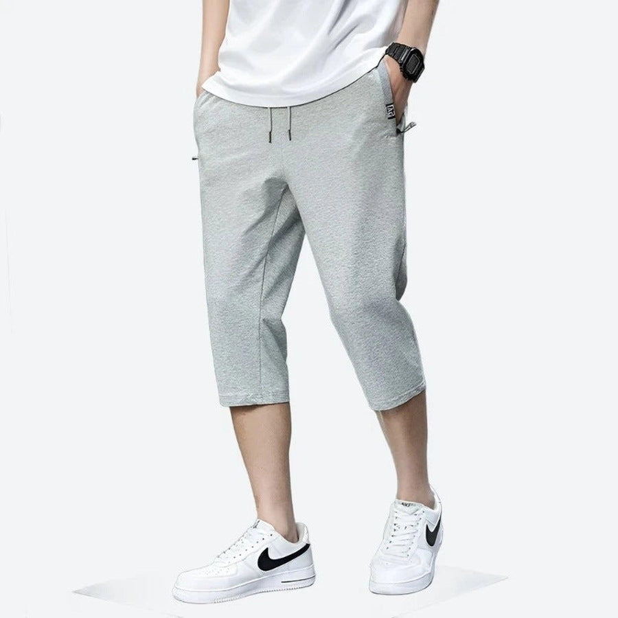 Athletic Cotton-Blend Jogger Shorts