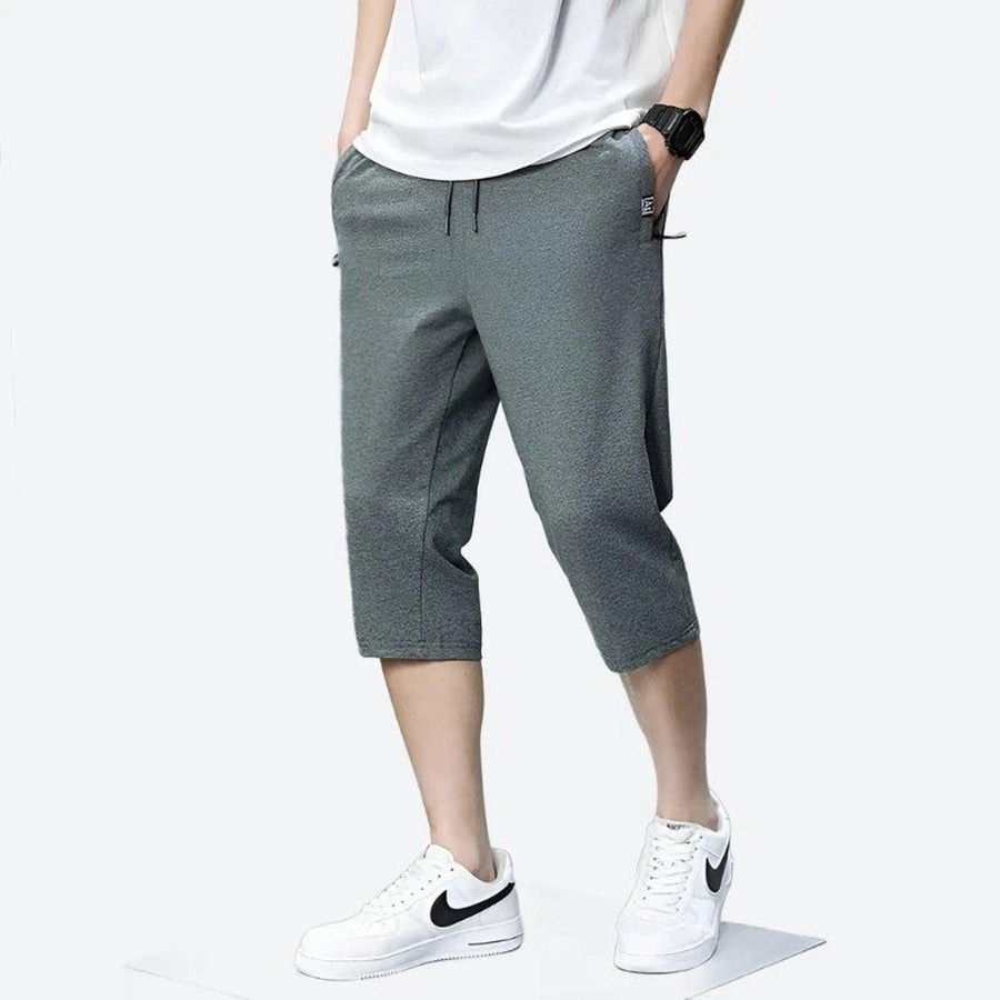 Athletic Cotton-Blend Jogger Shorts