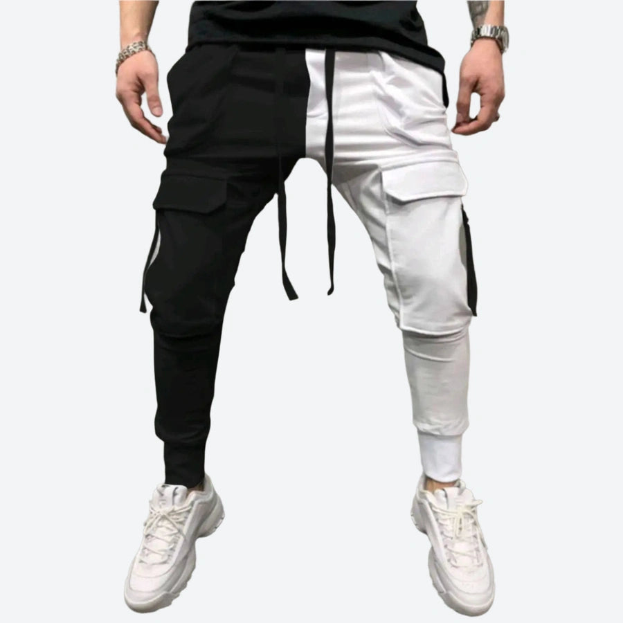 Bold Colorblock Cargo Jogger Pants