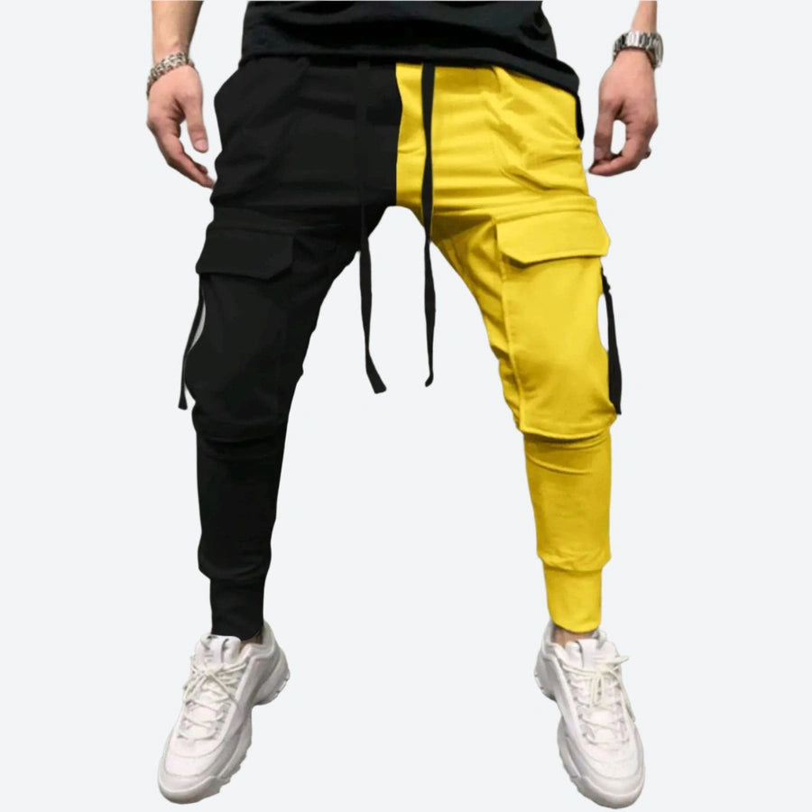 Bold Colorblock Cargo Jogger Pants