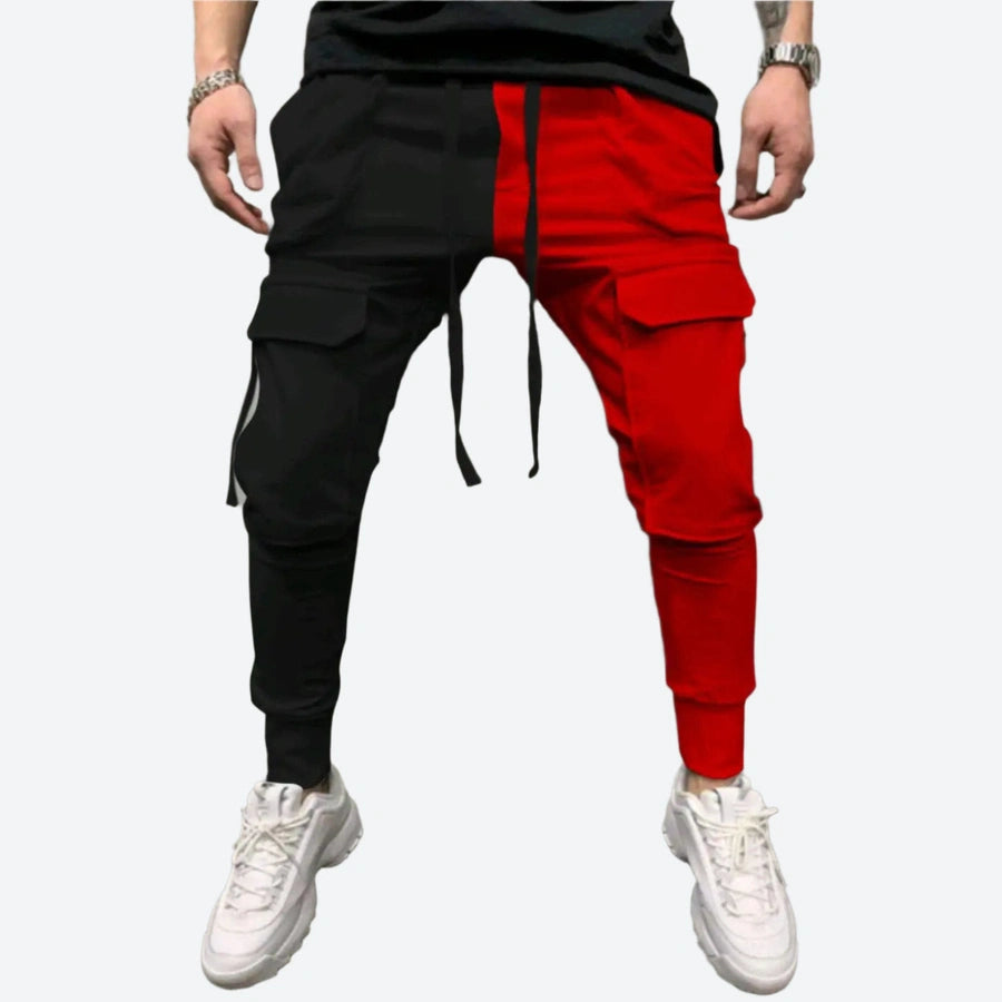 Bold Colorblock Cargo Jogger Pants