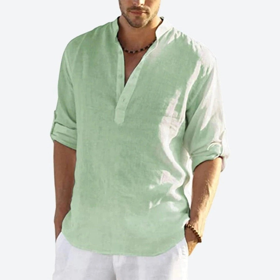 Breezy Linen Blend Henley Shirts