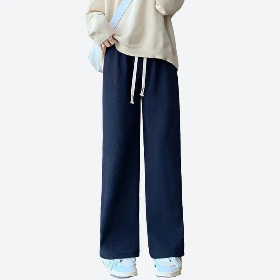 Casual Drawstring Wide-Leg Pants