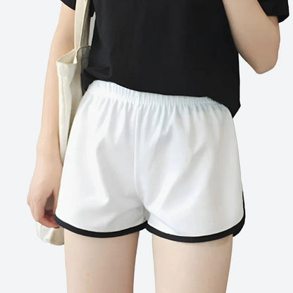 Casual Elastic-Waist Athletic Shorts