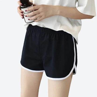 Casual Elastic-Waist Athletic Shorts