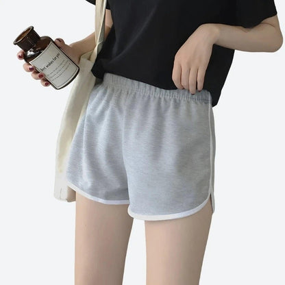 Casual Elastic-Waist Athletic Shorts