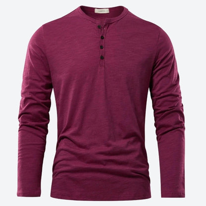 Casual Long-Sleeve Henley T-Shirts