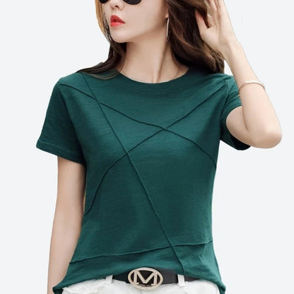 Casual Short-Sleeve Crewneck Basic Tees