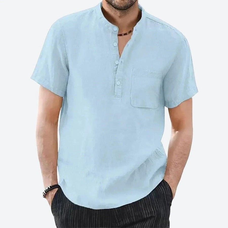 Casual Short-Sleeve Henley Shirts