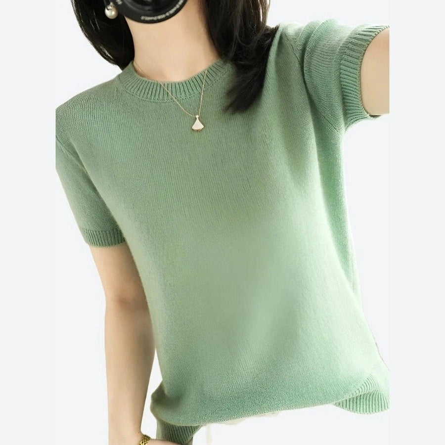 Casual Short Sleeve Knit Sweaters