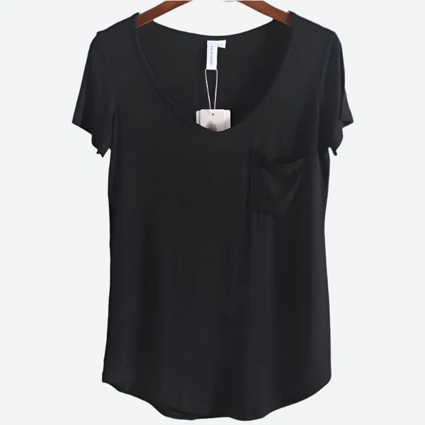 Casual Short-Sleeve V-Neck Tops