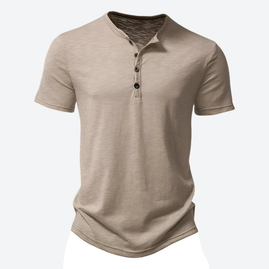 Casual Slim-Fit Button Henley Shirts