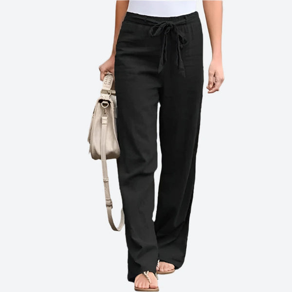 Casual Wide-Leg Drawstring Waist Pants