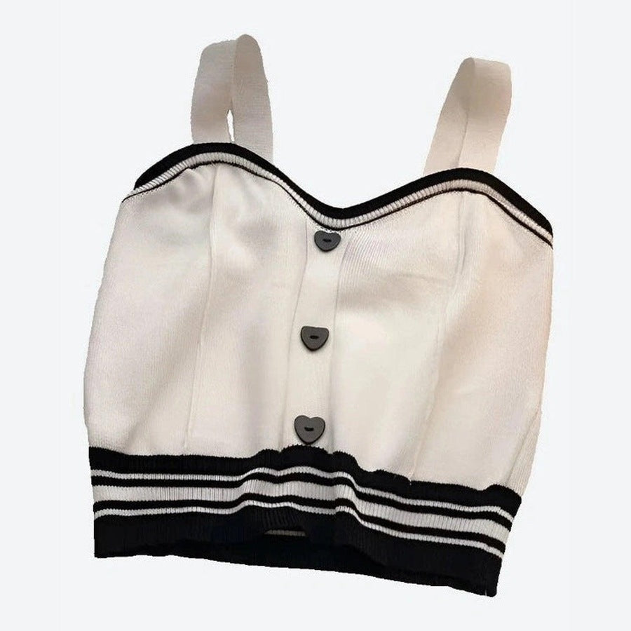 Chic Button-Front Knit Crop Tops