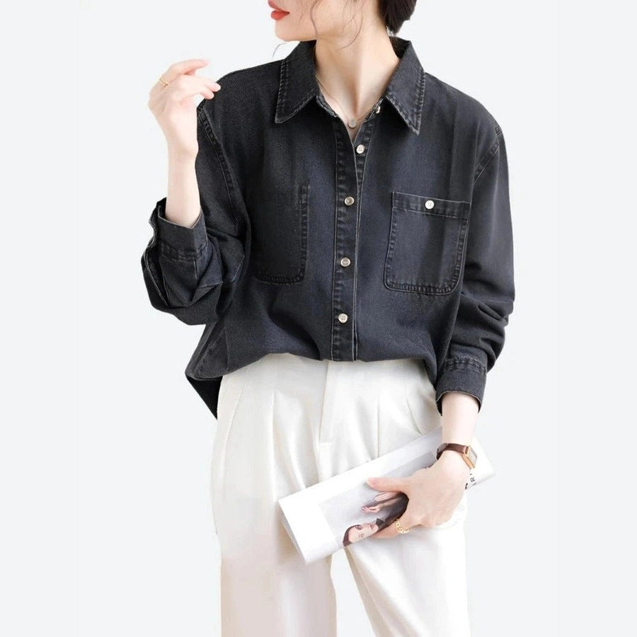 Chic Button-Up Denim Shirts