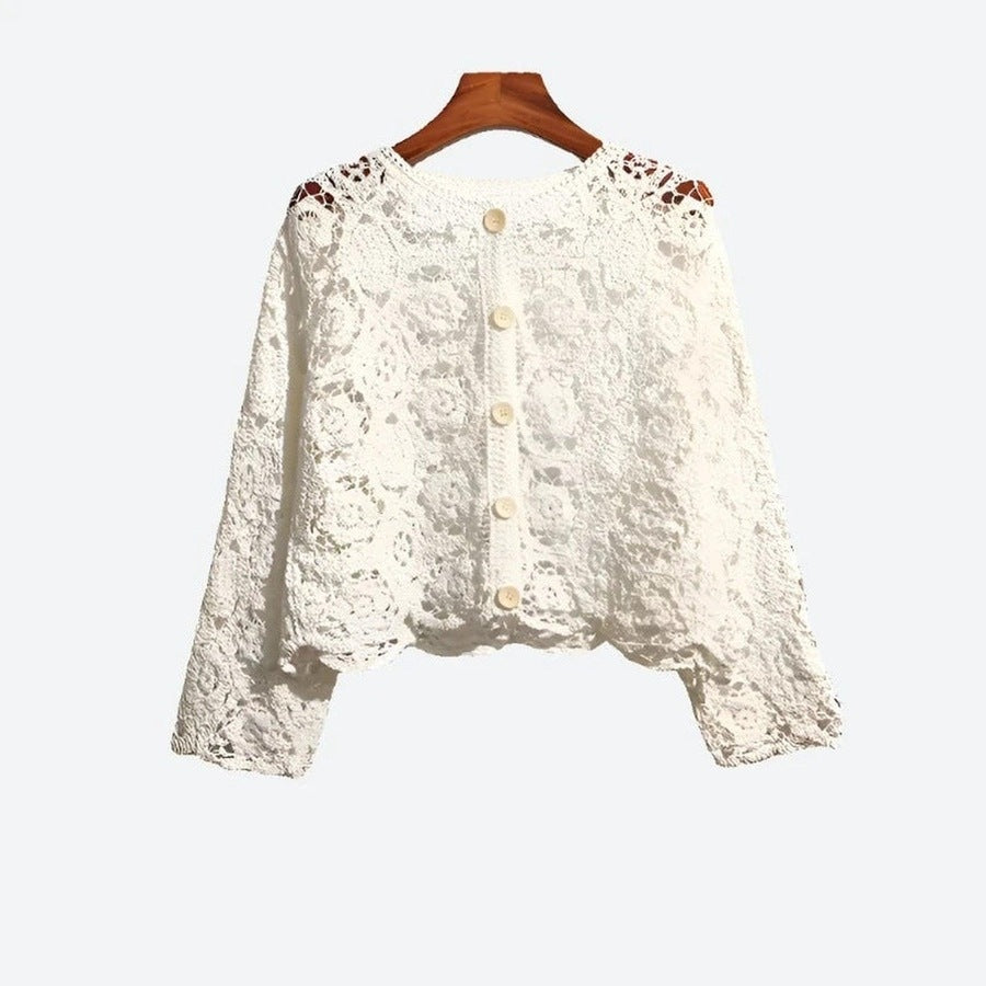 Chic Crochet Button-Down Lace Cardigans