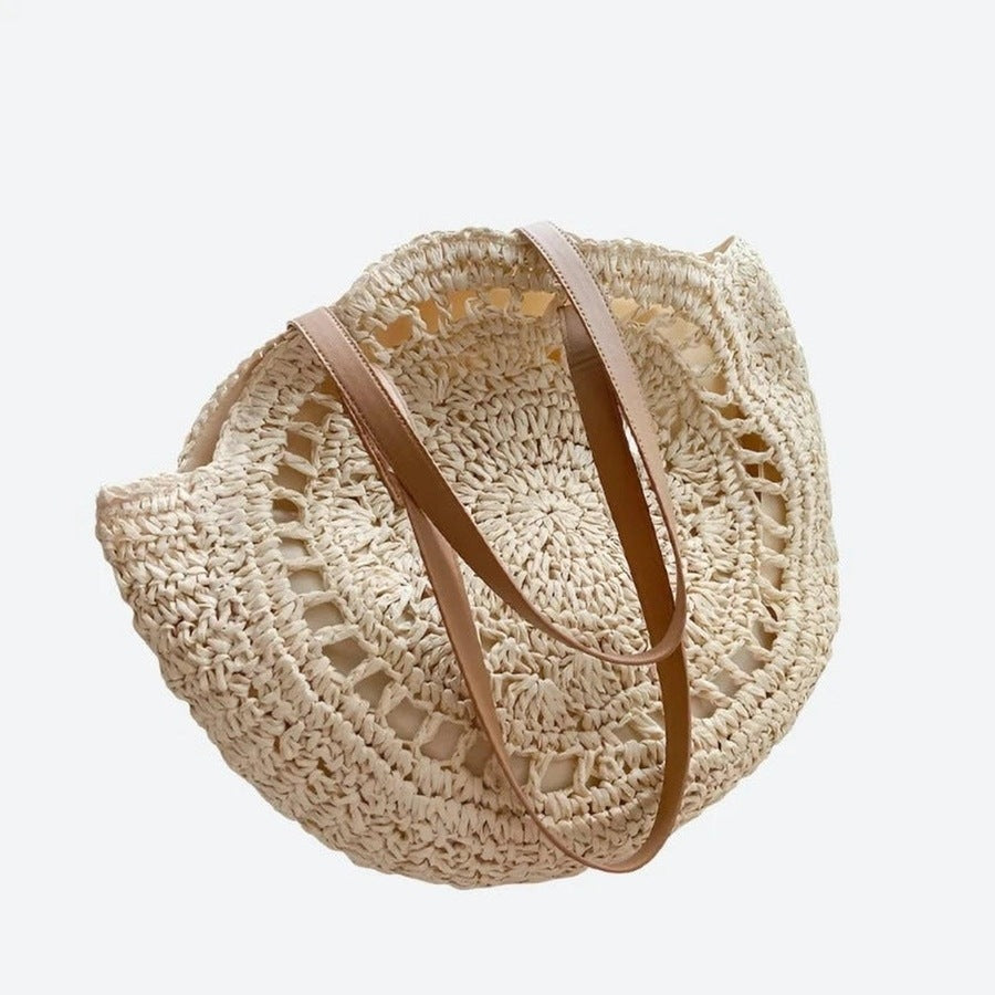 Chic Crochet Straw Tote Handbags