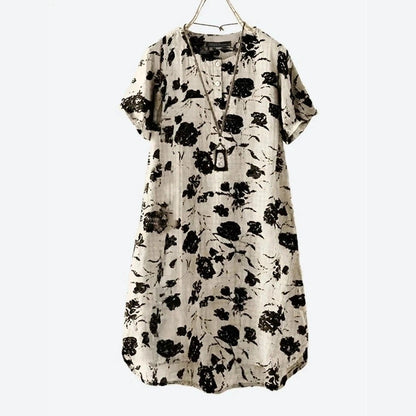 Chic Floral Print Tunic Dresses