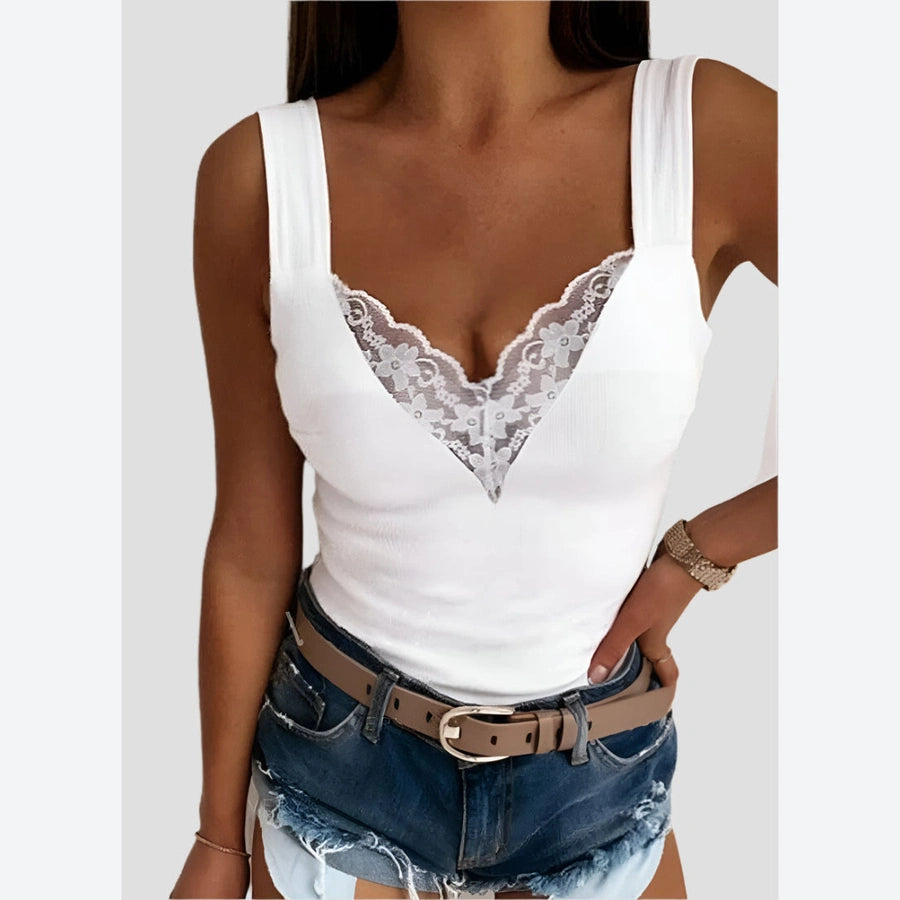 Chic Lace V-Neck Tank Tops