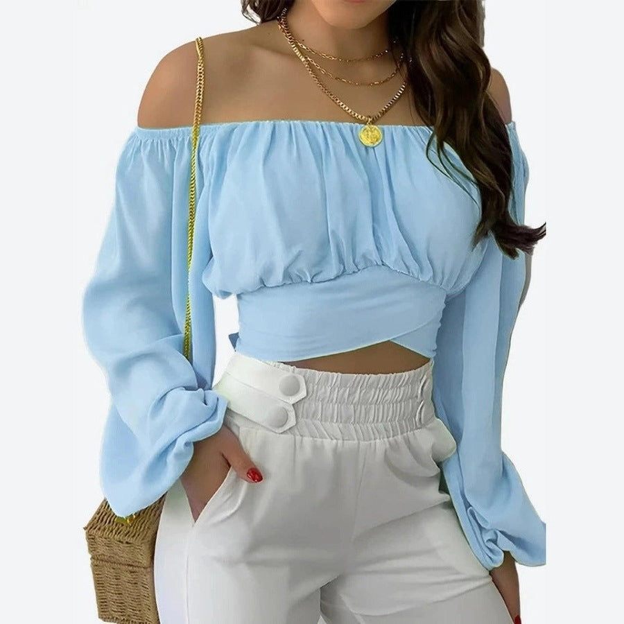 Chic Off-Shoulder Long Sleeve Blouses