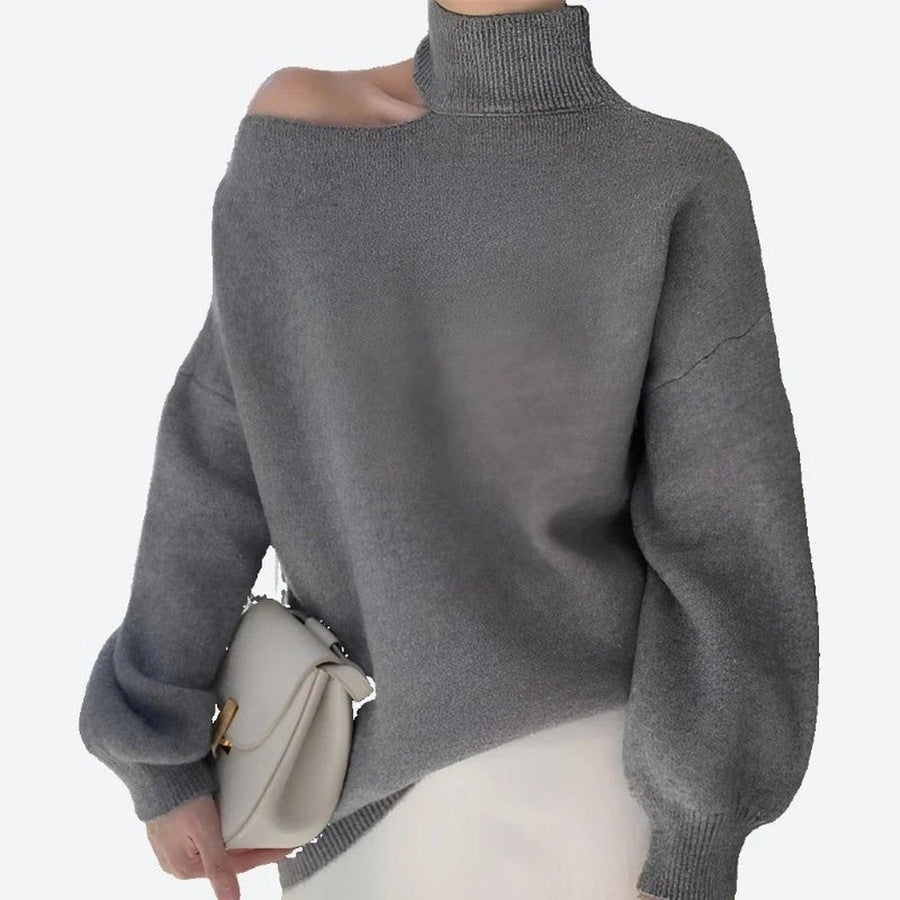 Chic One-Shoulder Knit Sweaters