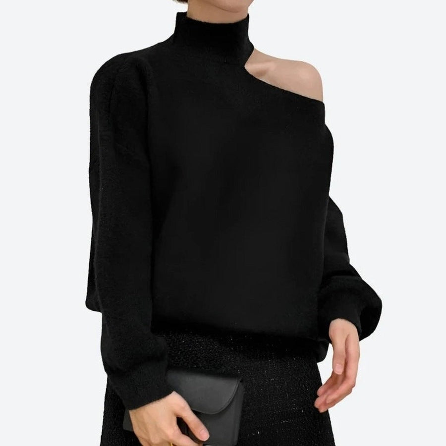 Chic One-Shoulder Knit Sweaters