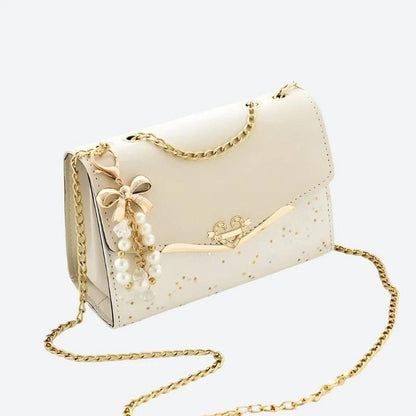 Chic Pearl-Embellished Chain Shoulder Bags