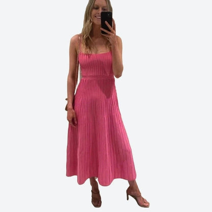 Chic Pleated Strappy Maxi Dresses