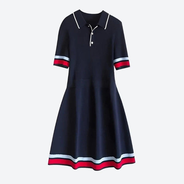 Chic Polo Collar Knit Dresses