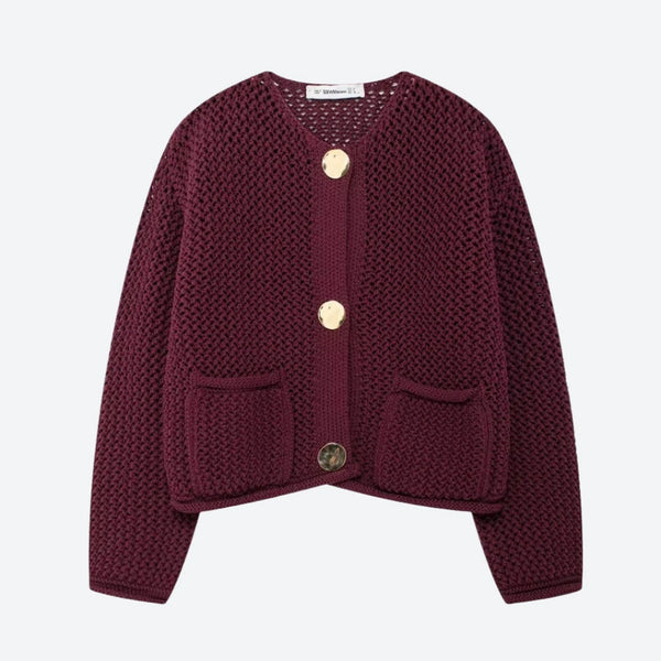 Chunky Knit Gold Button Cardigans