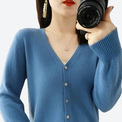 Classic Button-Up Cardigan Sweater Tops