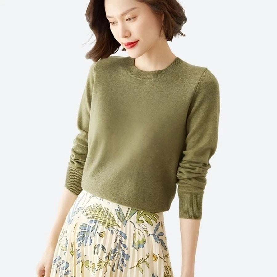 Classic Crewneck Cashmere Sweater Tops