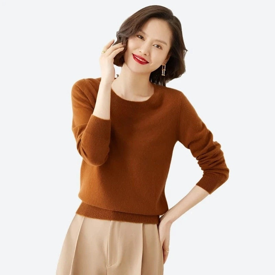 Classic Crewneck Cashmere Sweater Tops