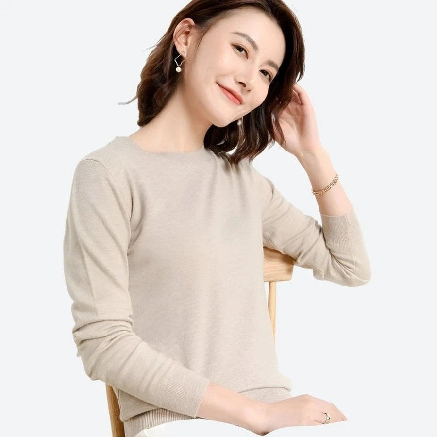 Classic Crewneck Cashmere Sweater Tops