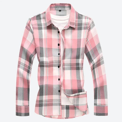 Classic Long-Sleeve Plaid Button Shirts