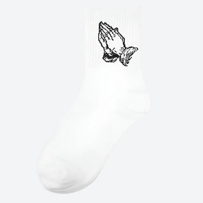 Classic Praying Hands Crew Socks