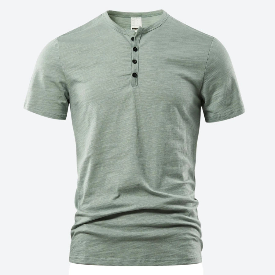 Classic Short-Sleeve Button Henley Shirts