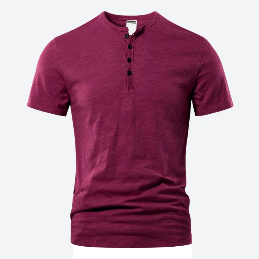 Classic Short-Sleeve Button Henley Shirts