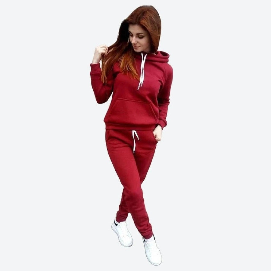 Classic Solid Color Hoodie Set