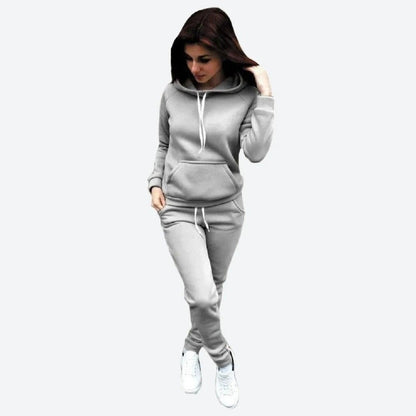 Classic Solid Color Hoodie Set