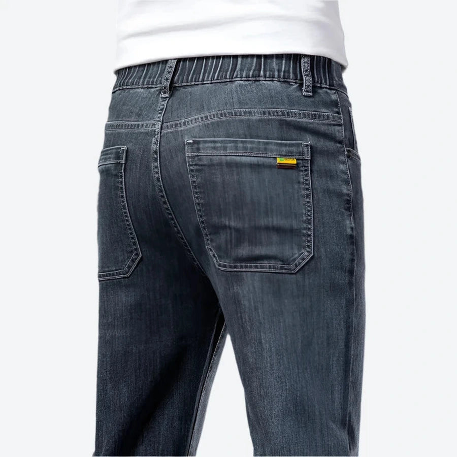 Classic Straight-Leg Stretch Denim Jeans