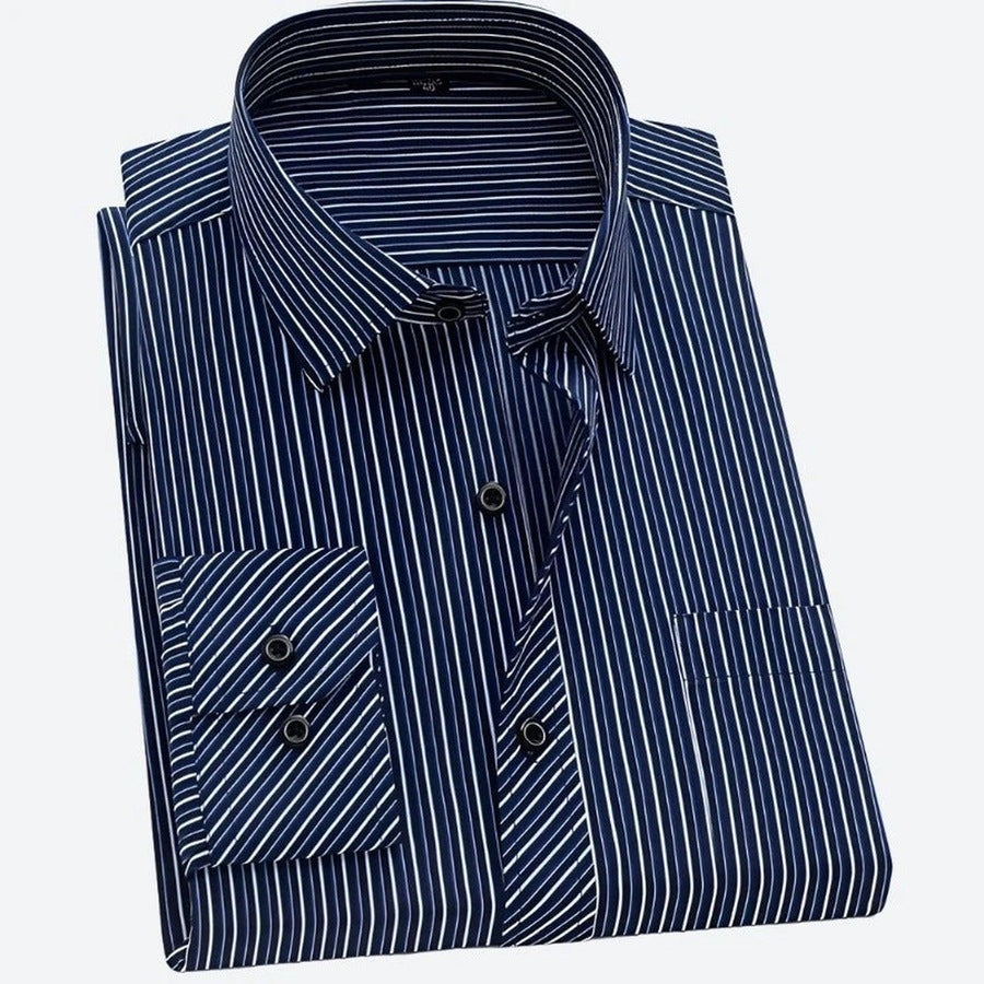 Classic Striped Button-Down Dress Shirts