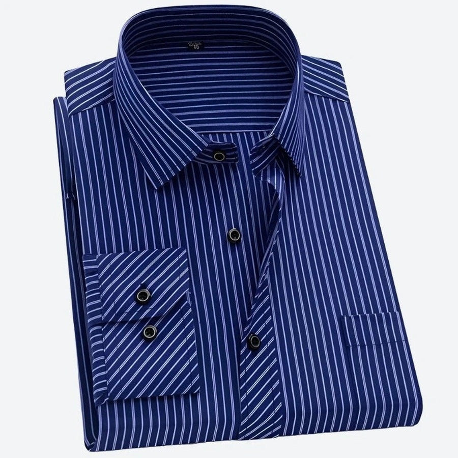 Classic Striped Button-Down Dress Shirts