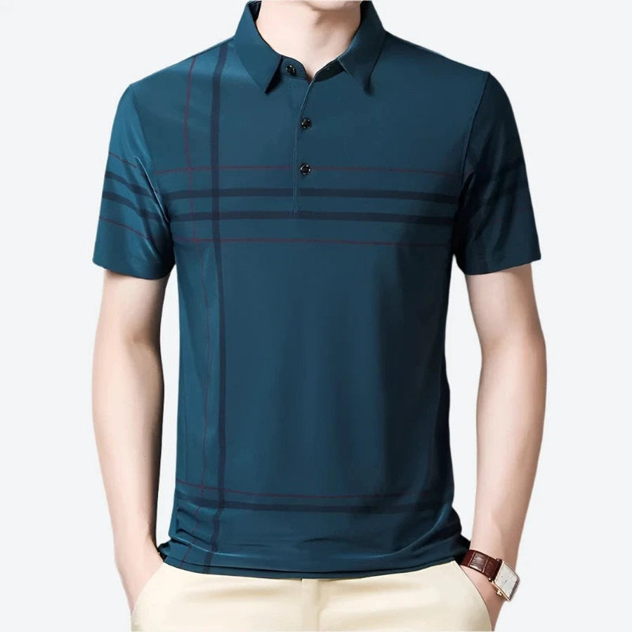 Classic Striped Buttoned Collar Polo Shirts