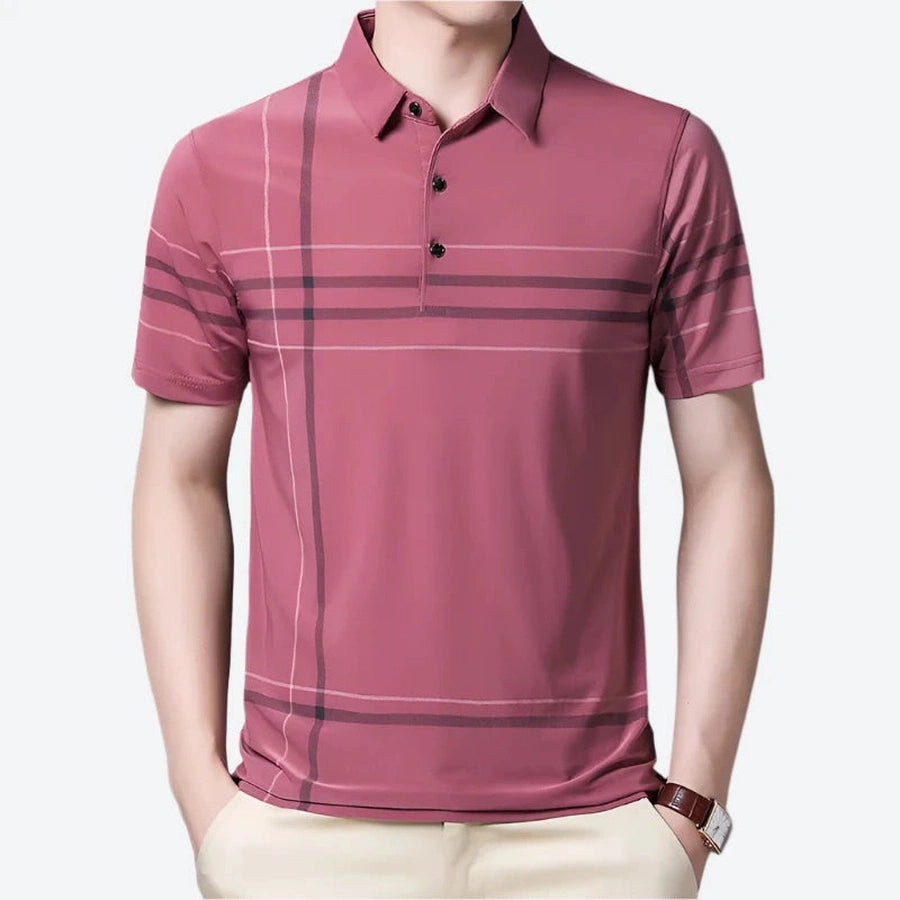 Classic Striped Buttoned Collar Polo Shirts